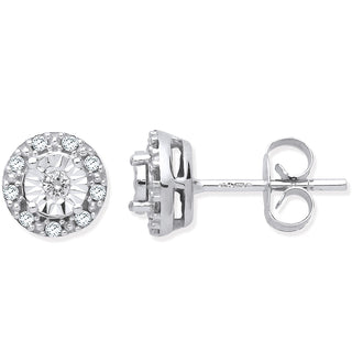 9ct White Gold 0.13ct Diamond Stud Earrings