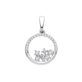 9ct White Gold 0.14ct Diamond Circle Pendant