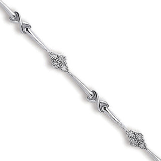 9ct White Gold 0.15ct Diamond Bracelet