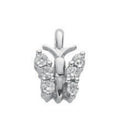 9ct White Gold 0.15ct Diamond Butterfly Pendant