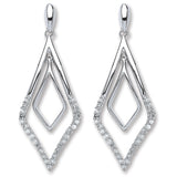 9ct White Gold 0.15ct Diamond Drop Earrings