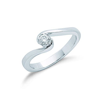 9ct White Gold 0.15ct Diamond Engagement Ring