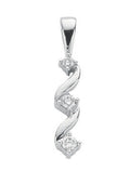 9ct White Gold 0.15ct Diamond Trilogy Pendant