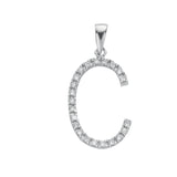 9ct White Gold 0.17ct Diamond C Initial