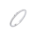 9ct White Gold 0.17ct Et Ring With Baguette In Centre