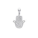 9ct White Gold 0.18ct Diamonds Hamsa Pendant