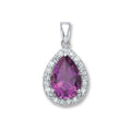 9ct White Gold 0.20ct Diamond 1.75ct Amthy.pear Shape Pendant