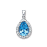 9ct White Gold 0.20ct Diamond, 2.5ct Bt Pear Shape Pendant