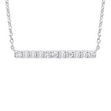 9ct White Gold 0.20ct Diamond Bar Necklace (Chain 17")