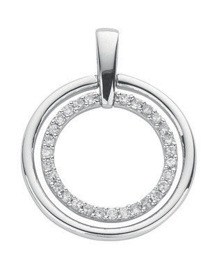 9ct White Gold 0.20ct Diamond Circle Pendant