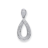 9ct White Gold 0.20ct Pear Diamond Drop Pendant