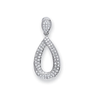 9ct White Gold 0.20ct Pear Diamond Drop Pendant