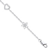 9ct White Gold 0.20ctw Hearts & Stars Diamond Bracelet