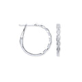9ct White Gold 0.20ctw Twist Hoop Earrings