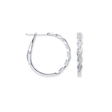 9ct White Gold 0.20ctw Twist Hoop Earrings