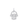 9ct White Gold 0.22ct Diamonds Hamsa Pendant