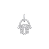 9ct White Gold 0.22ct Diamonds Hamsa Pendant