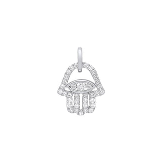 9ct White Gold 0.22ct Diamonds Hamsa Pendant