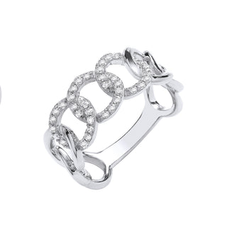 9ct White Gold 0.23ct Curb Ring