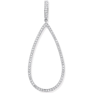 9ct White Gold 0.23ct Pear Shaped Drop Pendant