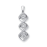 9ct White Gold 0.25ct Dancing Diamond Drop Pendant