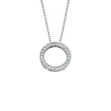 9ct White Gold 0.25ct Diamond Circle Pendant With 18in/45cm Chain