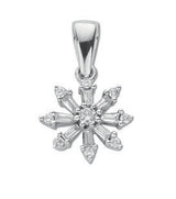9ct White Gold 0.25ct Diamond Cluster Pendant
