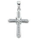 9ct White Gold 0.25ct Diamond Cross