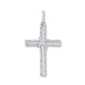 9ct White Gold 0.25ct Diamond Cross Pendant