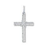 9ct White Gold 0.25ct Diamond Cross Pendant