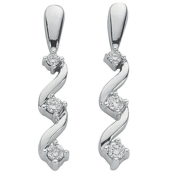 9ct White Gold 0.25ct Diamond Drop Earrings (£700)