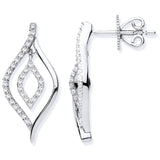 9ct White Gold 0.25ct Diamond Drop Earrings