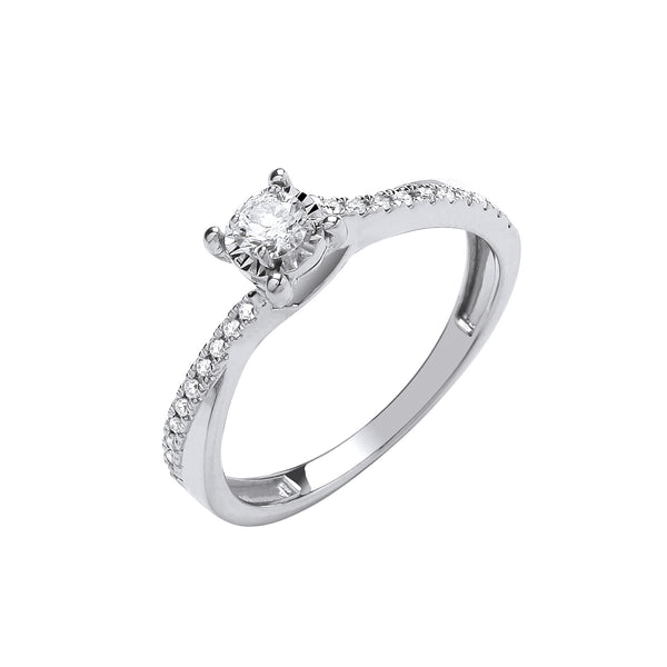 9ct White Gold 0.25ct Diamond Ring (£795)