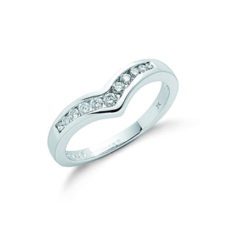 9ct White Gold 0.25ct Diamond Wishbone Ring