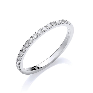 9ct White Gold 0.27ct 50% Set Diamond Half Et Ring