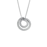 9ct White Gold 0.31ct Diamond Circle Pendant With 18in/45cm Chain