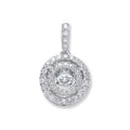 9ct White Gold 0.33ct Dancing Diamond Circle Pendant