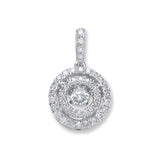 9ct White Gold 0.33ct Dancing Diamond Circle Pendant
