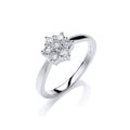 9ct White Gold 0.33ct Diamond 7st Cluster Ring