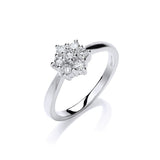 9ct White Gold 0.33ct Diamond 7st Cluster Ring