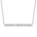 9ct White Gold 0.33ct Diamond Bar Necklace (18in/45cm) Chain