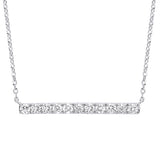9ct White Gold 0.33ct Diamond Bar Necklace (18in/45cm) Chain
