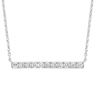 9ct White Gold 0.33ct Diamond Bar Necklace (18in/45cm) Chain