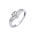 9ct White Gold 0.33ct Split Shank Engagement Ring