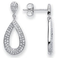 9ct White Gold 0.34cts Diamond Pear Shape Earrings