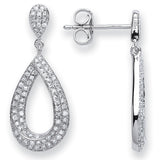 9ct White Gold 0.34cts Diamond Pear Shape Earrings