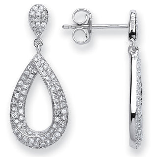 9ct White Gold 0.34cts Diamond Pear Shape Earrings