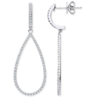 9ct White Gold 0.35ct Diamond Drop Earrings