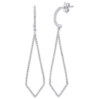 9ct White Gold 0.40ct Diamond Drop Earrings