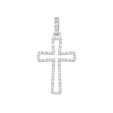 9ct White Gold 0.40ctw Cross Pendant